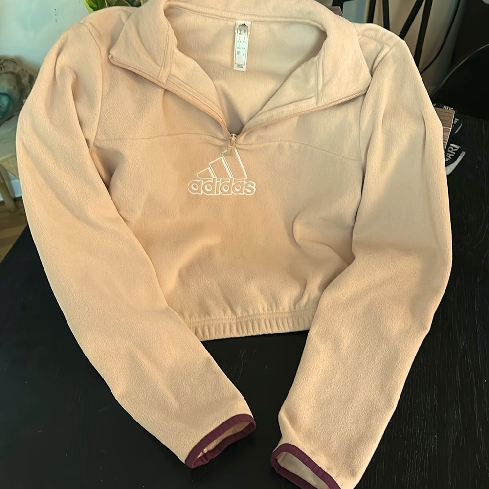ADIDAS CROPPED FLEECE PULLOVER